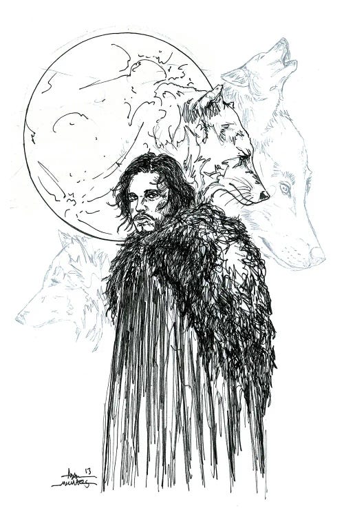 Game Of Thrones Snow B&W