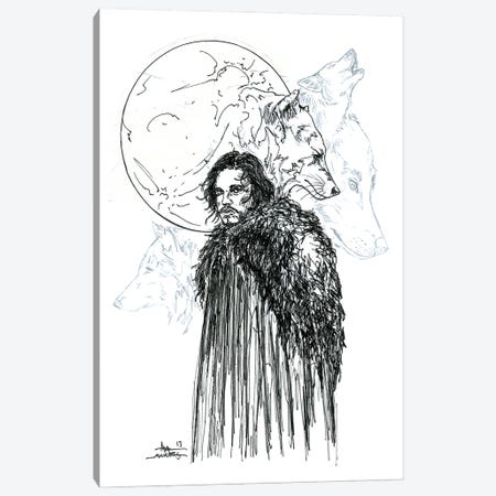 Game Of Thrones Snow B&W Canvas Print #ADC51} by Adam Michaels Canvas Artwork
