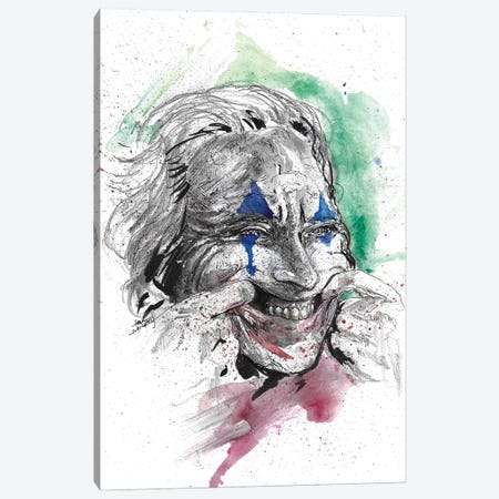 Joker Put On A Happy Face Canvas Print #ADC74} by Adam Michaels Canvas Print