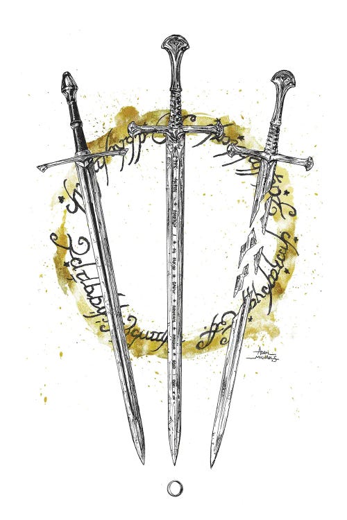 LOTR Swords Splatter Circle