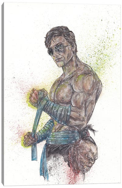 Mortal Kombat Johnny Cage Canvas Art Print - Adam Michaels