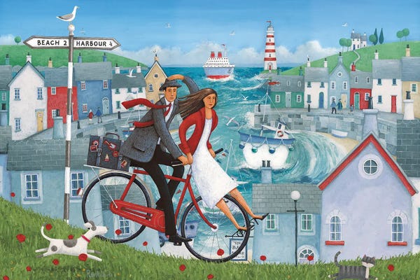 Bicycles: Bicycle Seascape Artwork by Peter Adderley