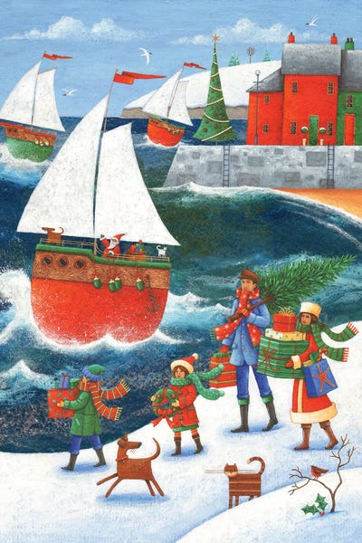 Christmas By The Sea by Peter Adderley framed wall art