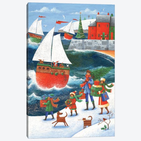 Christmas By The Sea Canvas Print #ADD17} by Peter Adderley Canvas Art