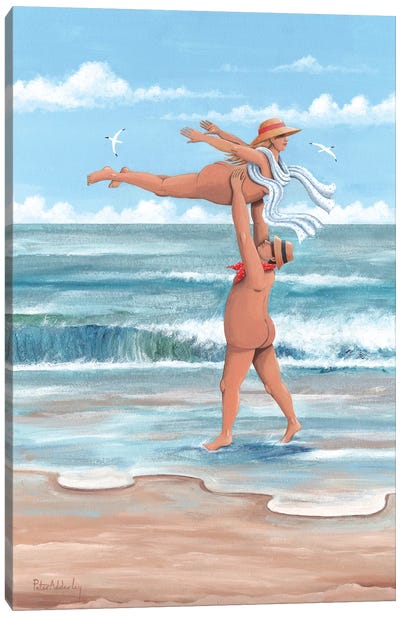 Don't Drop Me Now Canvas Art Print - Male Nude Art