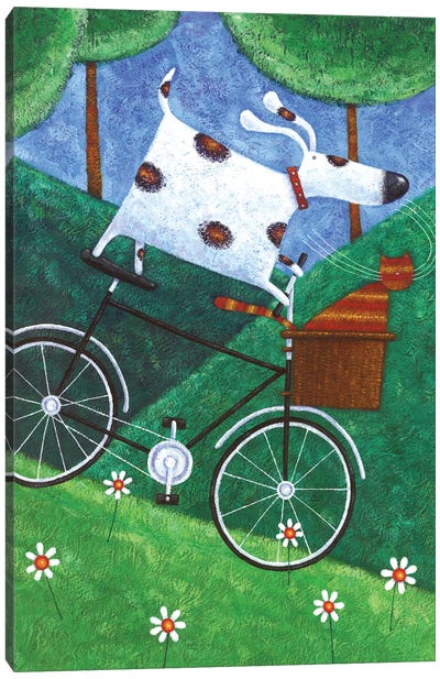 Duke's Bike Ride Canvas Art Print - Kindness Art
