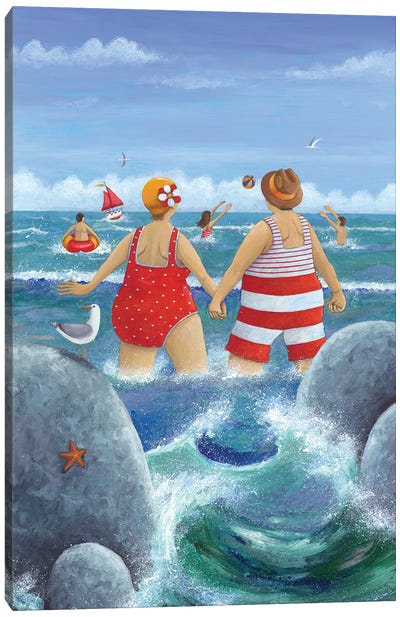 I Do Like To Be Beside The Seaside Canvas Art Print - Peter Adderley