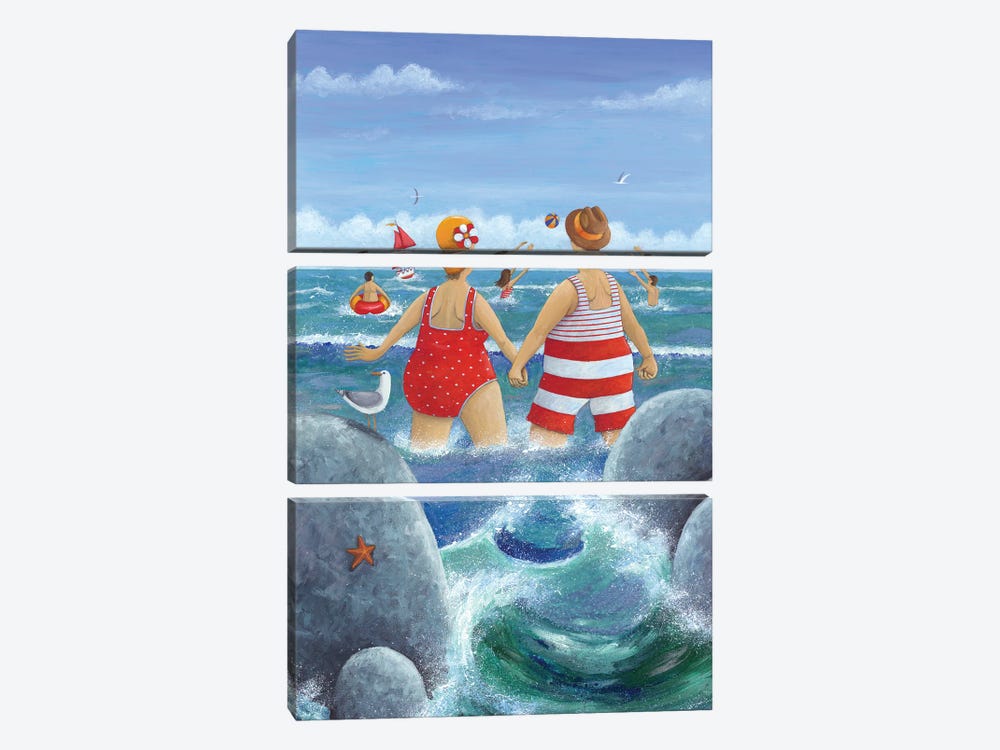 I Do Like To Be Beside The Seaside by Peter Adderley 3-piece Canvas Artwork