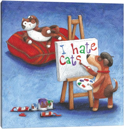 I Hate Cats Canvas Art Print - Peter Adderley