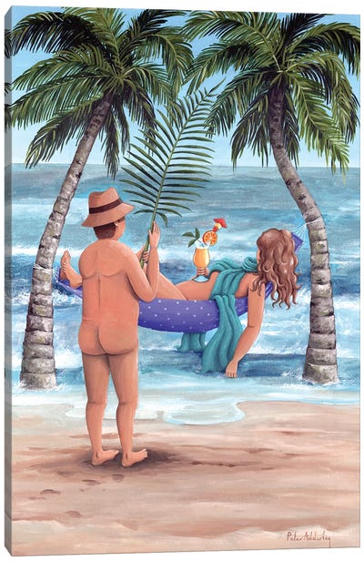 Palm Trees Canvas Art Print - Male Nudes