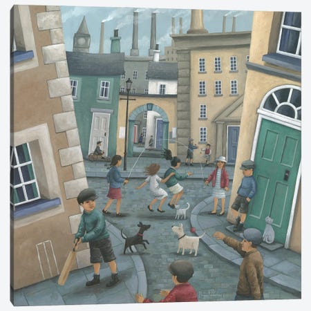 Skipping By The Green Door Canvas Print #ADD56} by Peter Adderley Canvas Art