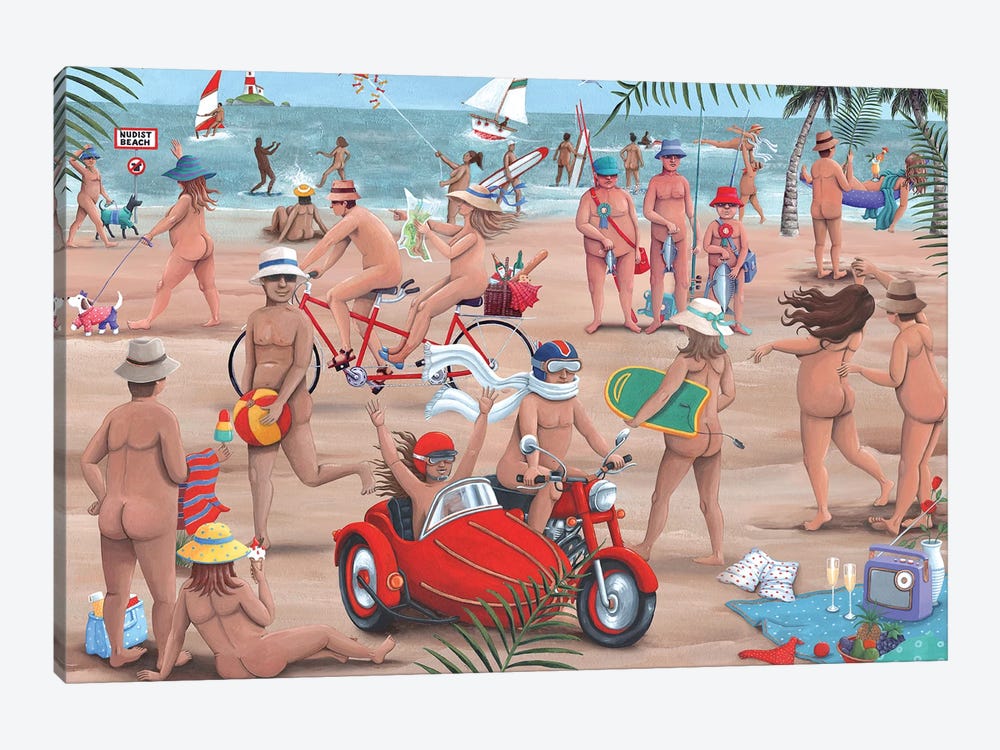 The Nudist Beach by Peter Adderley 1-piece Canvas Artwork