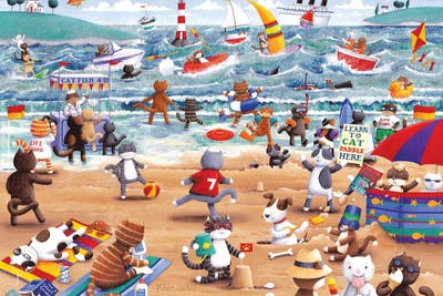 Beach Cats by Peter Adderley acrylic art print