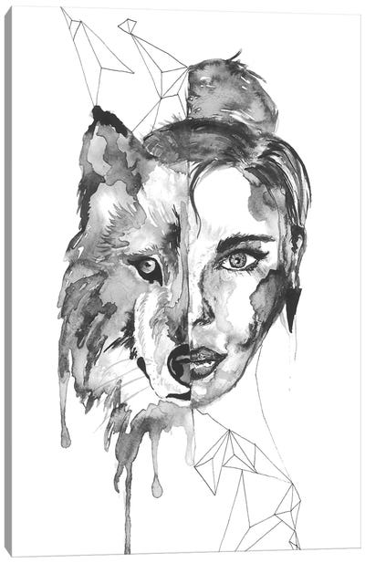 Wolf Woman Canvas Art Print - ANDA Design