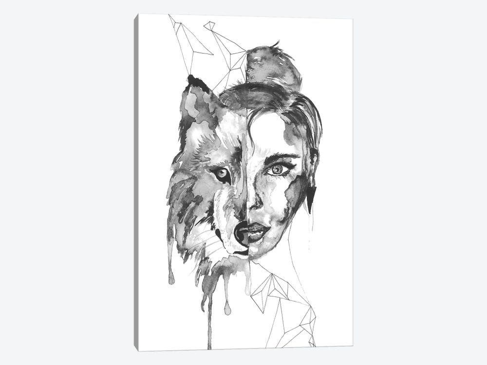Wolf Woman by ANDA Design 1-piece Canvas Print