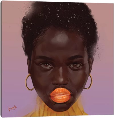 Tangerine Canvas Art Print - Lips Art