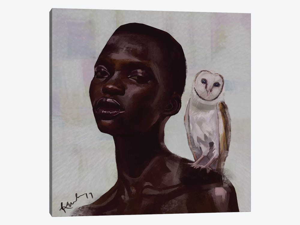 Barn Owl by Adekunle Adeleke 1-piece Art Print