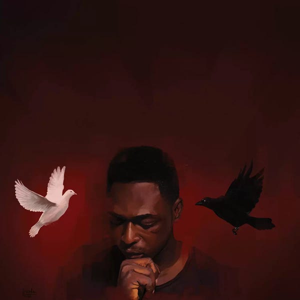 Contemporary Fine Art: White And Black I by Adekunle Adeleke