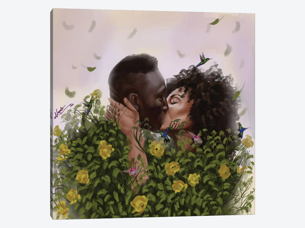 Kiss Green by Adekunle Adeleke 1-piece Art Print