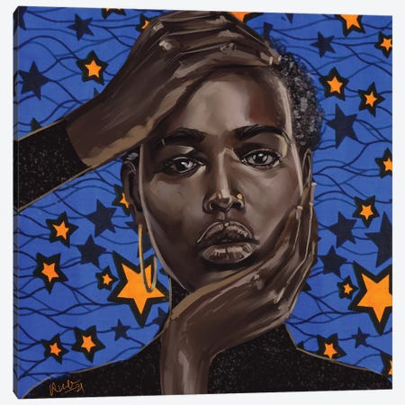 Blue Star (Wax Series) Canvas Print #ADK49} by Adekunle Adeleke Canvas Print