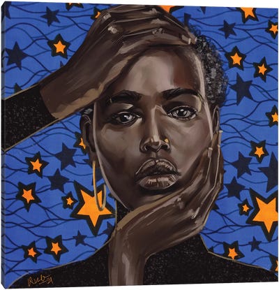 Blue Star (Wax Series) Canvas Art Print - Adekunle Adeleke
