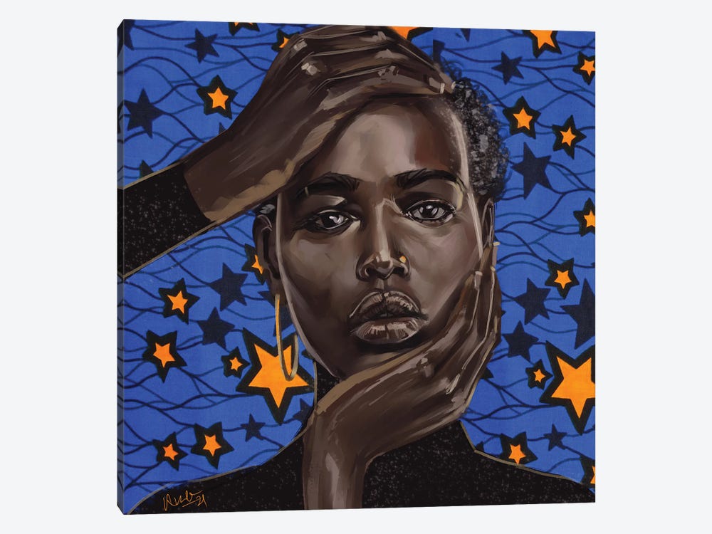 Blue Star (Wax Series) by Adekunle Adeleke 1-piece Canvas Artwork