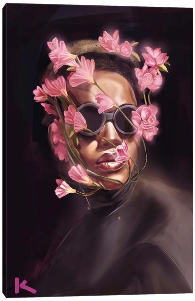 Floral Canvas Art Print - Similar to Kehinde Wiley