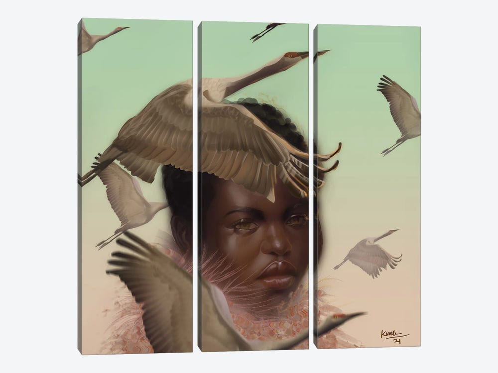 Ducks by Adekunle Adeleke 3-piece Canvas Print