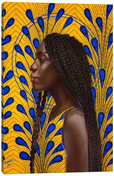 Side Profile Canvas Art Print - Similar to Kehinde Wiley