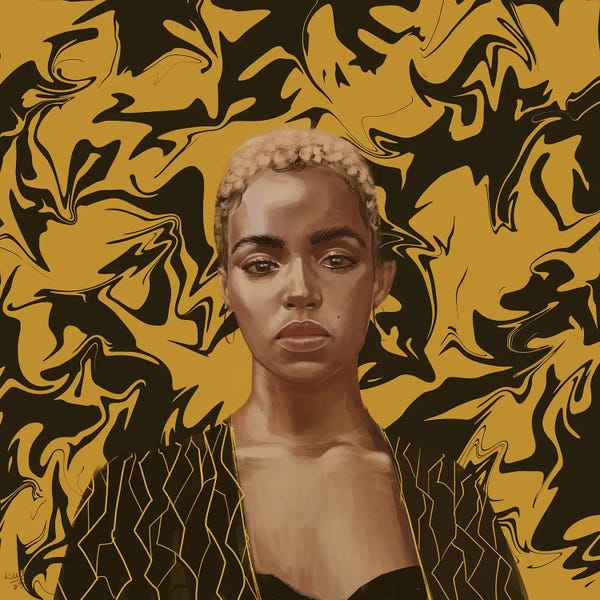 Women's Tops: Black And Gold by Adekunle Adeleke
