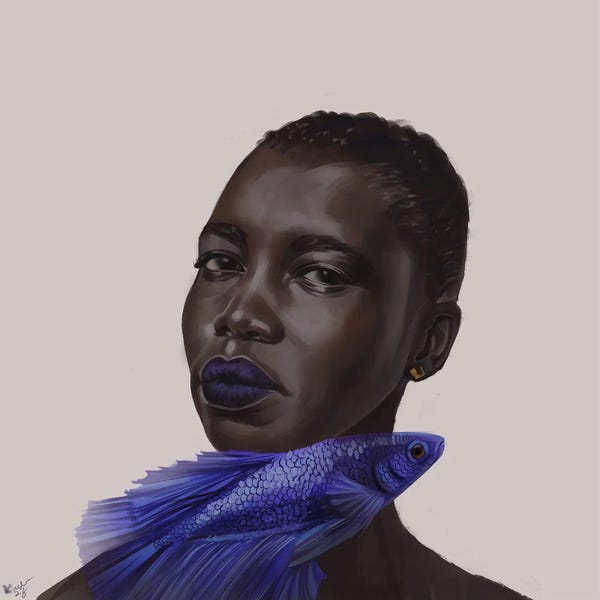 Fine Art: Blue Fish by Adekunle Adeleke