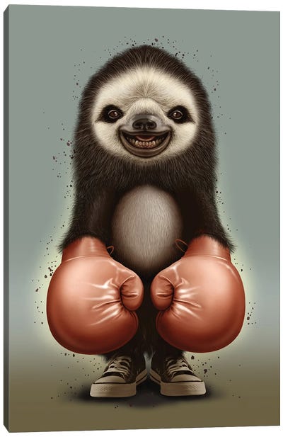 Sloth Guardian Boxer Canvas Art Print - Sloth Art