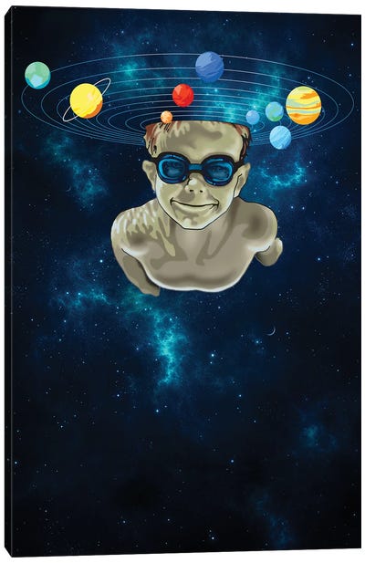 Swim The Universe Canvas Art Print - Swimming Art