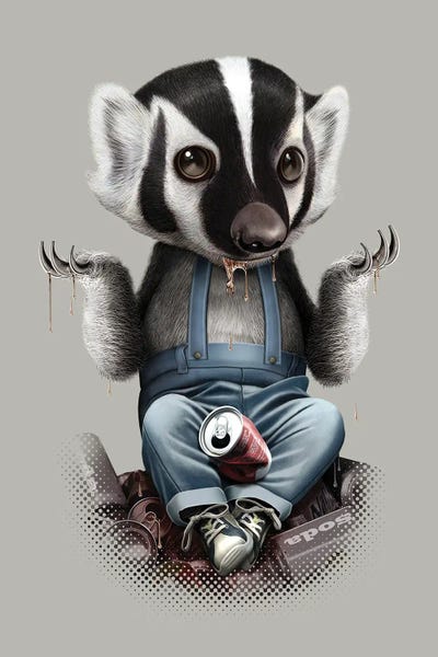 Badger Takes All by Adam Lawless art print