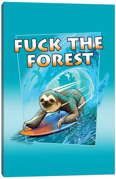 The Forest Canvas Art Print - Sloth Art