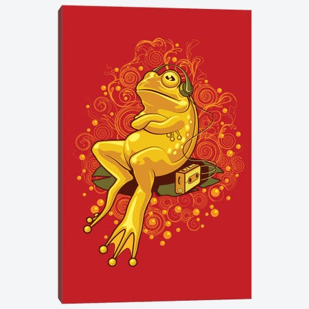 Froggie On Relax Mode Canvas Print #ADL134} by Adam Lawless Art Print
