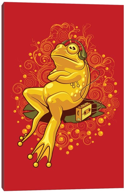 Froggie On Relax Mode Canvas Art Print - Adam Lawless