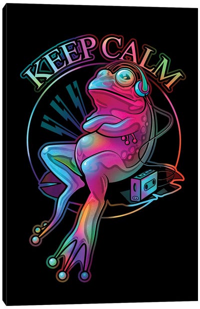 Keep Calm Frog Canvas Art Print - Adam Lawless