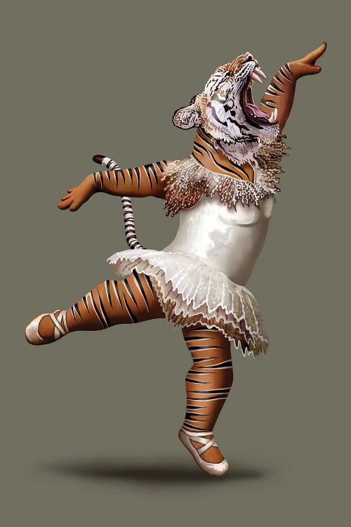 Killer Tiger Dance by Adam Lawless wall art
