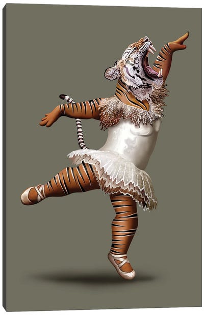 Killer Tiger Dance Canvas Art Print - Adam Lawless