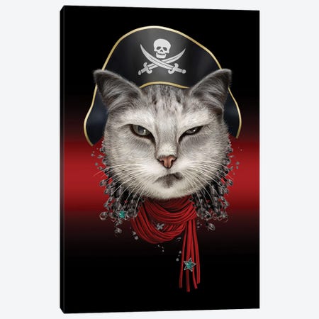 Portrait Of Pirate Cat Canvas Print #ADL155} by Adam Lawless Canvas Print