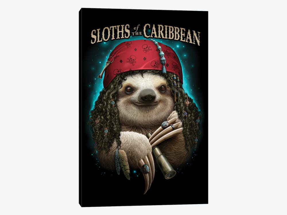 Pirate Sloth by Adam Lawless 1-piece Canvas Art