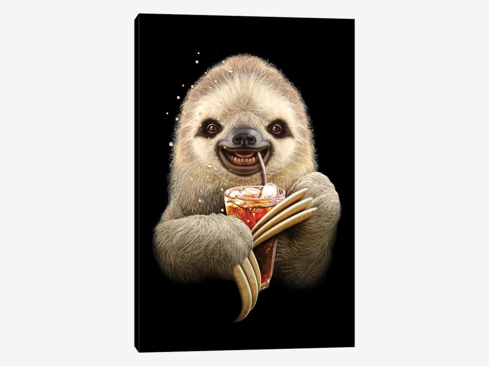 Sloth & Soft Drink by Adam Lawless 1-piece Canvas Print