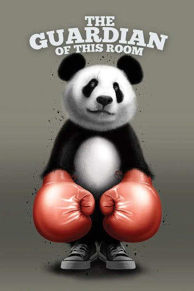 The Guardian Panda by Adam Lawless framed canvas print