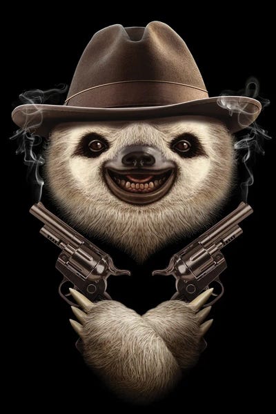 Sloth Crossgun by Adam Lawless art print
