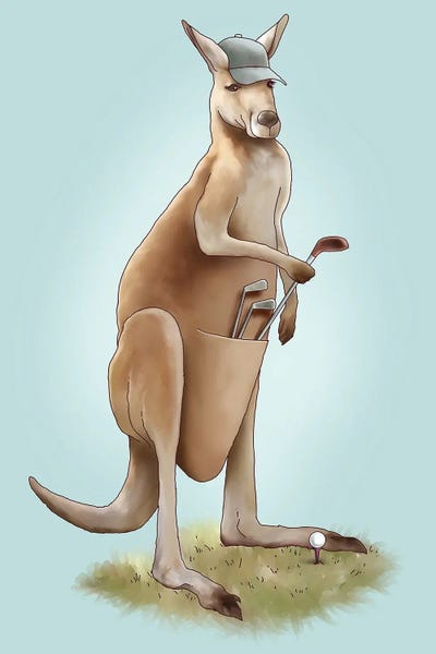 Kangaroos: A Gift For Golfers by Adam Lawless