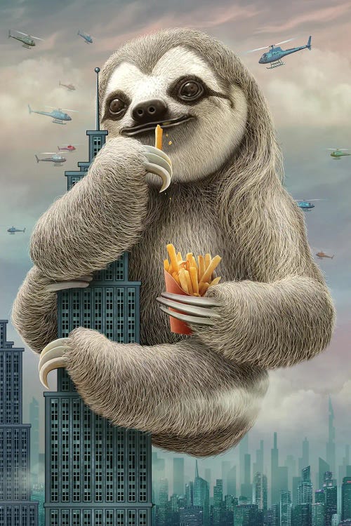 Sloth Attack by Adam Lawless wall art