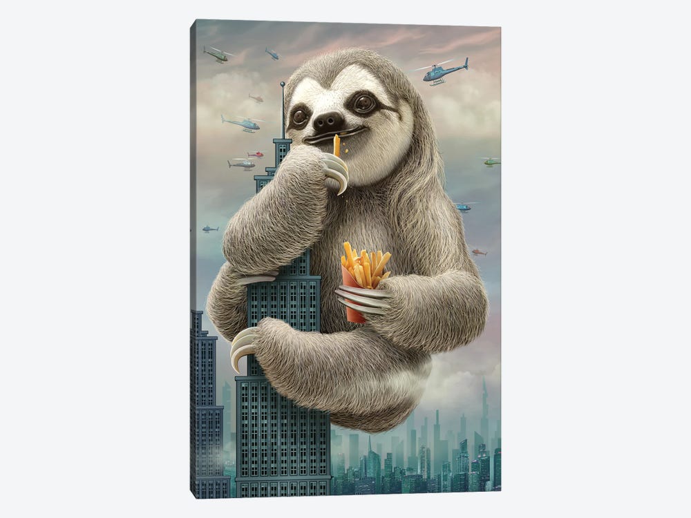 Sloth Attack by Adam Lawless 1-piece Canvas Wall Art