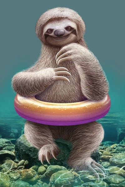 Sloths: Sloth With Buoy by Adam Lawless