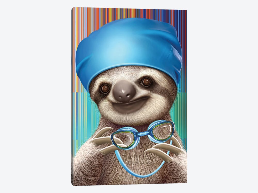 Sloth With Goggles by Adam Lawless 1-piece Canvas Art Print
